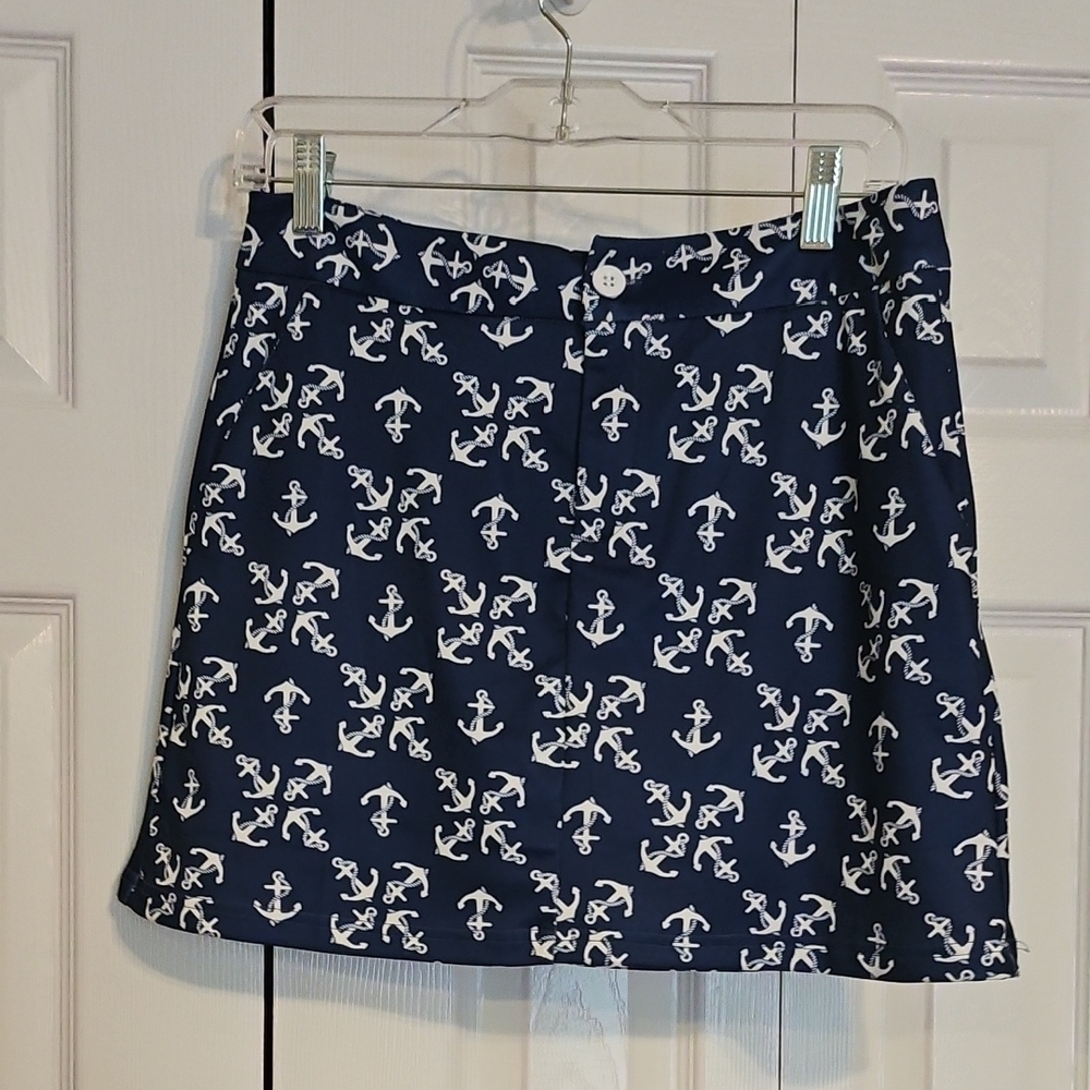 Blue and White Mini A-Line Resort Skirt